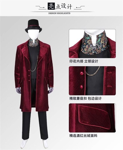 Charlie und die Schokoladenfabrik Willy Wonka Cosplay Kostüm Outfits Halloween - Bild 6 von 26