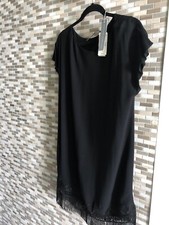 Black Medium Shirt Dress With Fringes