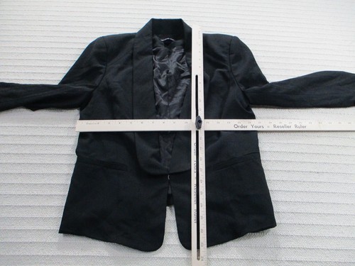 Victorias Secret Womens Jacket 6 Black Lined Long Sleeve Hook Eye Pockets Collar - Picture 8 of 11