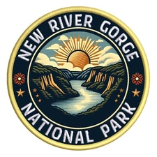 New River Gorge National Park Patch Iron-On Applique Nature Badge Souvenir