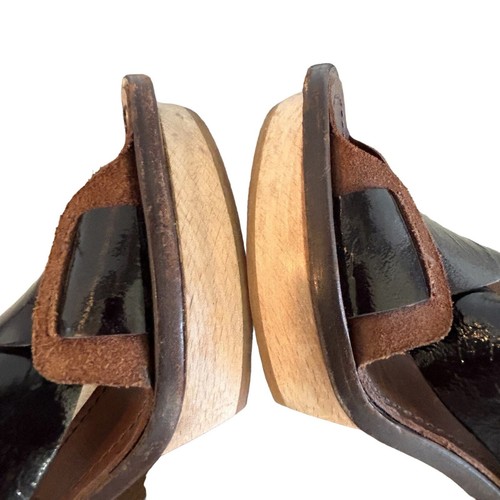 Marni Platform Heels Size 37 EU 7 US Brown Patent Leather Slingback Authentic - Picture 9 of 17