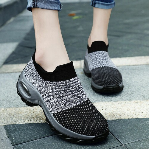 Para mujer Cojín de aire Zapatos deportivos para correr Malla transpirable Caminar Tenis sin cordones - Imagen 3 de 23