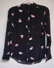 RAILS 100% Silk Kate Watermelon Shirt Blouse As Seen on TV Size XS $188