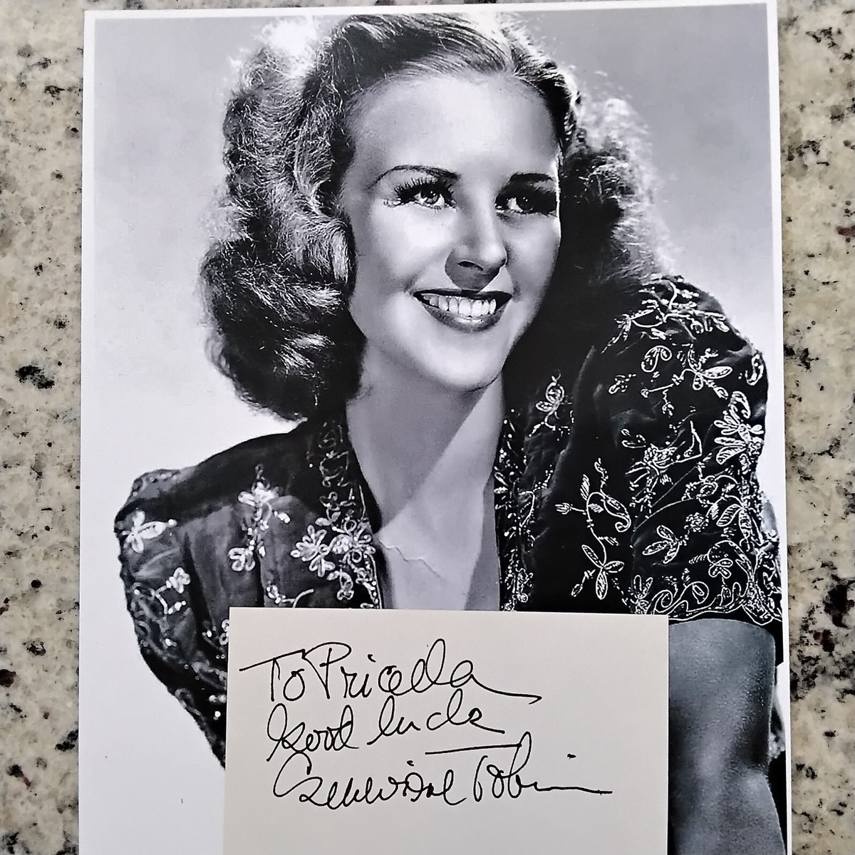 Genevieve Tobin SIGNED Card Photo 30s Movie Actress Petrified Forest Easy 2  Love