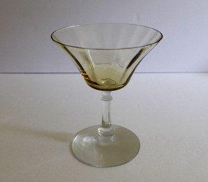 Martini-Glass-Amber-Yellow-Cocktail-Bar-Vintage-Stemware-Citrine