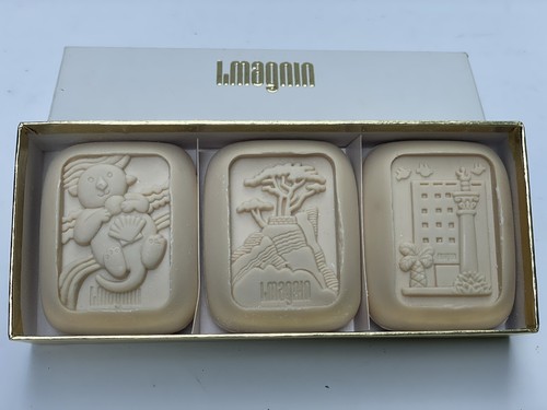 Vintage I Magnin Geschenk Sammler Seifen 3 Seifen. Geschnitzte Bilder. - Bild 2 von 5