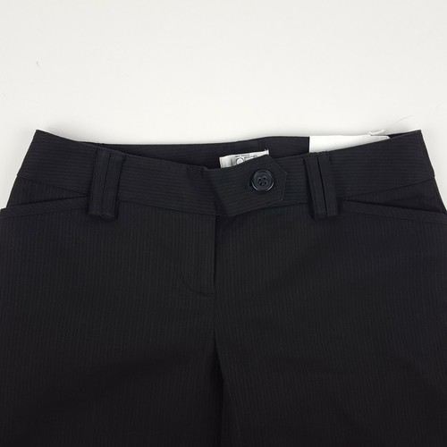 NEW Ann Taylor Loft Marisa 2P Black Striped Cropped Capris Stretch Low Waist - Picture 2 of 8