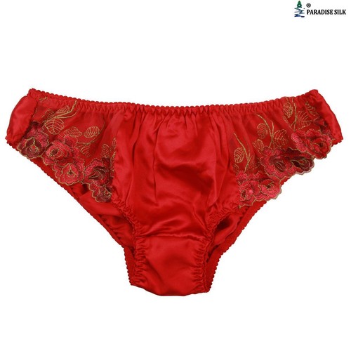 Womens Briefs Panties 100% Silk Low Rise With Lace S M L XL XXL - Picture 9 of 11