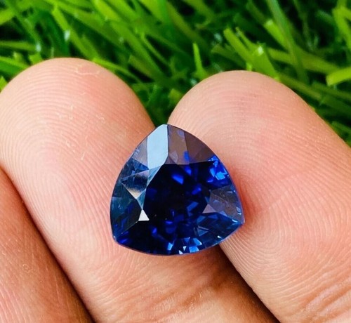 Flawless Natural Ceylon Royal Blue Sapphire Trillion Cut 9.50 Ct Loose GEMSTONE - Picture 5 of 6