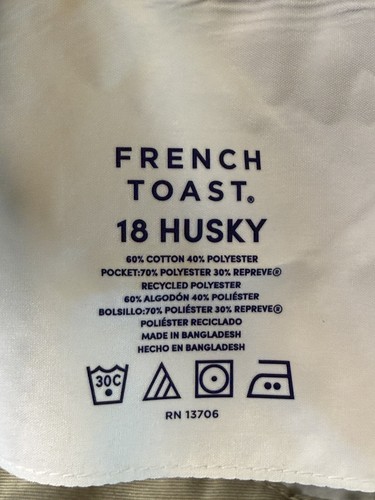 Size 18 Husky French Toast SH91130-G-18 Husky School Uniform Shorts - Picture 10 of 12