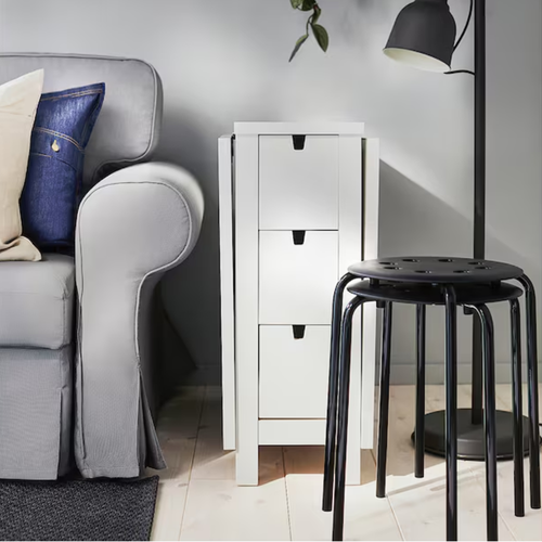 Ikea Marius Stapelhocker, Weiß & Schwarz, Sitzhocker, Stapelbar, Platzsparend - Bild 3 von 15