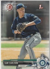 2017 Bowman Draft - SAM CARLSON - 1ST BOWMAN #BD-184 - Seattle Mariners