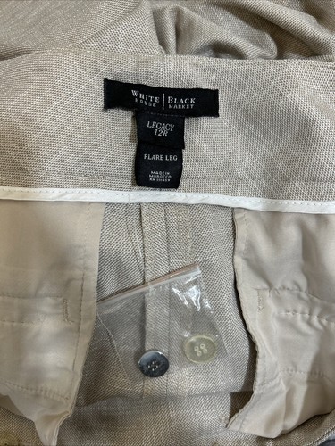 White House Black Market Legacy Dress Pants Flare Leg Sz 12R Cream Tan $98 NWT - Picture 6 of 6