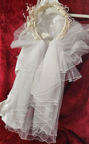 Robe de mariée manches longues taille 8 avec train et voile - Photo 10/14
