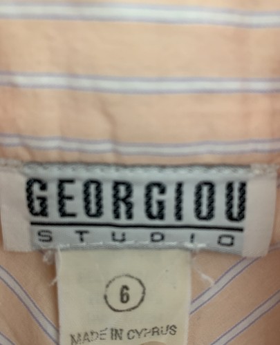 EUC VTG Women's Giorgiou Studio Sleeveless Peach Button Up Collared Shirt Size 6 - Picture 3 of 8