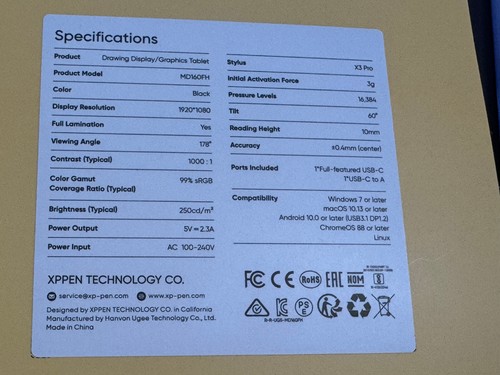 XP Pen Artist 15.6 Pro V2 Grafiktablet Full HD wie neu Drawing Display - Bild 5 von 6