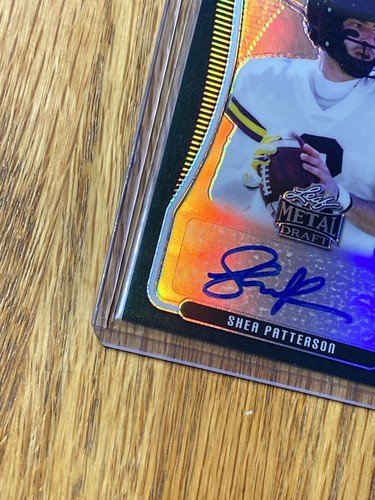2020 Shea Patterson Leaf Metal Draft Auto Black 15/15 RARE! Michigan Panthers 🔥 - Picture 4 of 6
