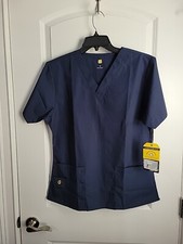 Wonder Wink Origins 6016 V Neck 5 Pockets Navy Women's Scrub Top Medium NWT
