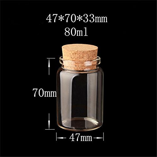 80ml Glass Bottles With Cork Small Transparent Mini Empty Glass Vials Jars Conta - Picture 3 of 7
