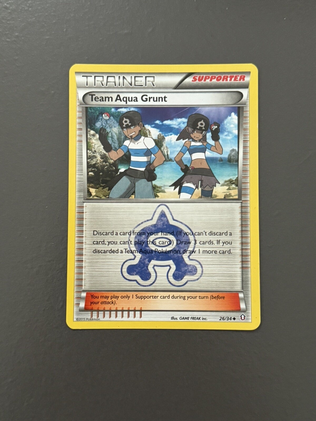 Team Aqua Grunt 26/34, LP, XY Double Crisis, 2015, Pokémon TCG Cards