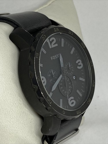 Fossil JR1354 Men's Black Leather Analog Black Dial Quartz Genuine Watch XX936 - Picture 5 of 12
