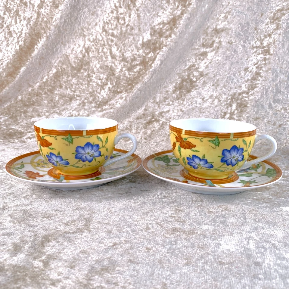 Taza de té y platillo Hermes Paris vajilla de porcelana La Siesta 2 juegos Foto 2 de 4