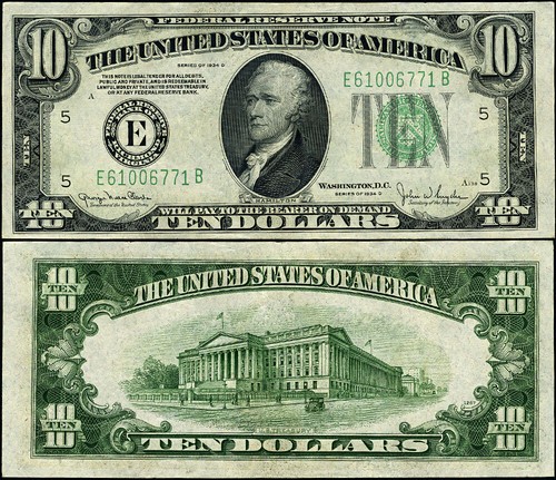 FR. 2009 E $10 1934-D Federal Reserve Note Richmond E-B Block AU+ - Picture 1 of 3