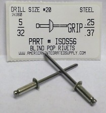 5/32 BLIND RIVET DOMED HEAD .251-.375 GRIP STEEL RIVET STEEL MANDREL (1000)