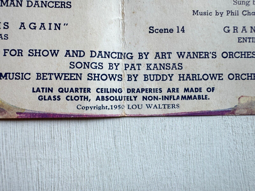 1950 The Latin Quarter New York Cabaret Show Souvenir Program - Picture 3 of 4
