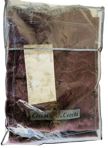 Cecchi & Cecchi Wolle Burgunderrot/Grau Meliert Handgewebt Überwurf 73,5”x 52” Italien - Bild 4 von 12