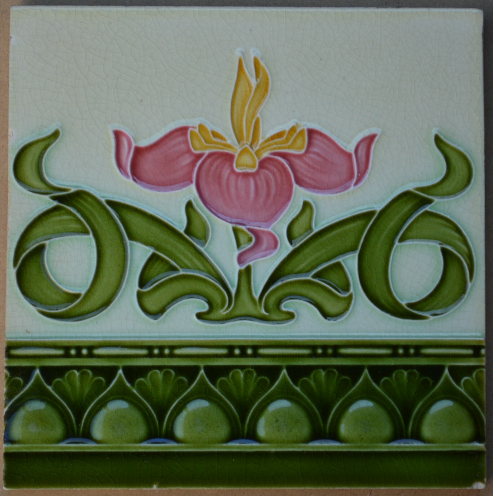 ALFRED MEAKIN - ANTIQUE ART NOUVEAU MAJOLICA TILE C1900 | eBay