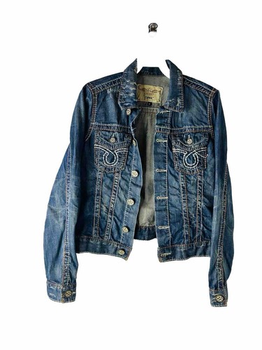 Big Star Copen Thick Stitched Denim Jean Trucker Jacket Womens Small - Picture 1 of 7