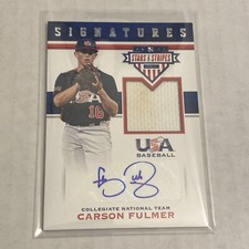 2017 USA Stars & Stripes Carson Fulmer Auto Autograph Game Used Jersey #183/244