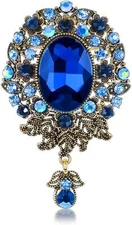 Brooch For Women Suit Mabor Vintage Teardrop Brooch Pin for Men Crystal Elegant