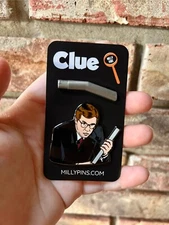 Cult Classic “Clue” Horror Movie Pin Set - Mr. Green & 3D Lead Pipe