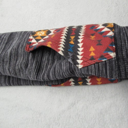 Hooey Hoodie Mens Large Gray Aztec Raglan Sleeve Pockets Pullover Sweatshirt - Picture 6 of 12