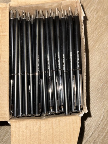 100 X Ballpoint Pens Fairmont.com Hotel Metal Chrome Design 20th Collection - Picture 3 of 8