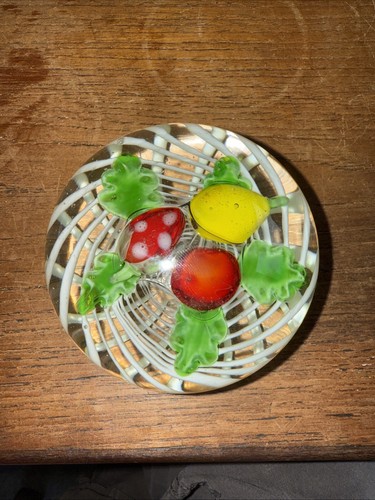 Vintage St. Louis oder im Stil von Glas Briefbeschwerer Obst - Bild 4 von 8