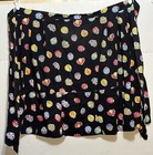 Vintage Large Waist Tie Half Apron Colorful Ladybugs On Black Pockets Cotton