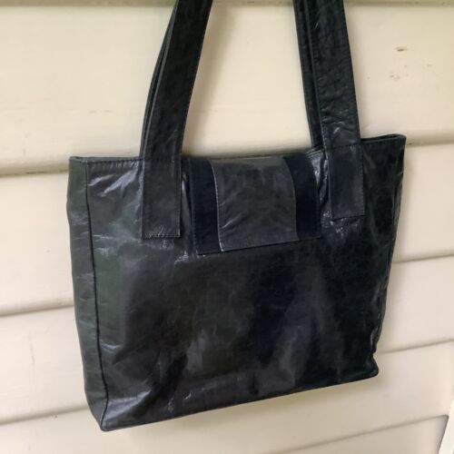 Lilla Lane Bag Shoulder Black Suede & Leather Boho Brass Large Grey Inner As New - Picture 8 of 14
