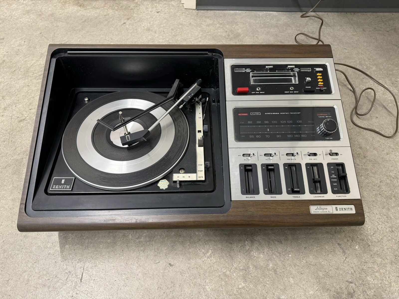 Zenith Allegro 'Wedge' JR596W Sound System Turntable 8Track eBay