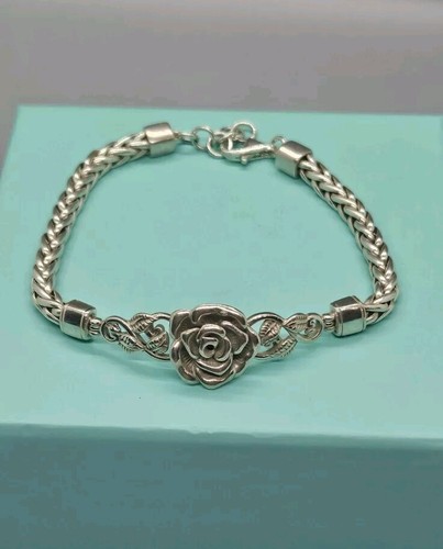 Or Paz Israel 925 Sterling Silver Wheat Chain Bracelet Rose adjustable 8.25-9.25 - Picture 3 of 10