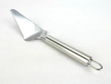 Serrated Pie Cutter & Serving Spatula, Triangle Head, Stainless Steel, Hang Hole