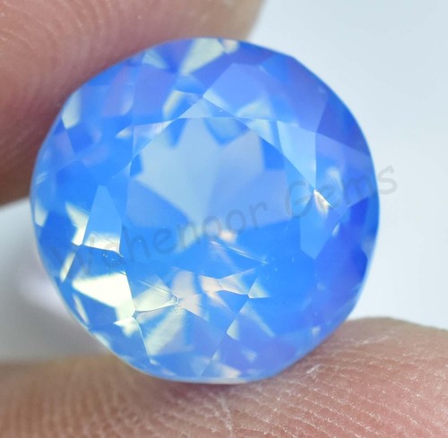 Natural Cornflower Blue Opal 7.00 Ct Round Welo Australian Certified Gemstone - Picture 6 of 7