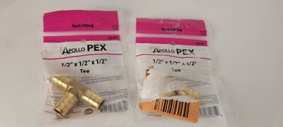 Apollo PEX Coupling Barb Fittings Tee 1/2'' x  1/2''  x 1/2'' - (2 Packs)