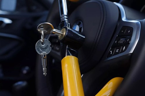 Abrazadera de bloqueo de volante de seguridad disuasiva antirrobo furgoneta doble gancho para coche - Imagen 6 de 7