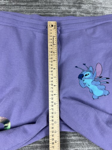 Disney Stitch Sweatpants Juniors XL 15-17 Purple Drawstring Sweatpants Joggers - Picture 6 of 11