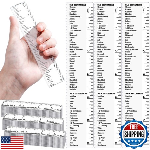 24 Pcs Clear Bible Verses Ruler with Scalloped Edge 6 Inch Christian Rulers w - Bild 1 von 5