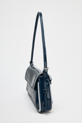 【ZARA】コントラストエナメルショルダーバッグ 6526/610/400 Zara Contrast Enamel Shoulder Bag Blue 6526/610/400 Flap