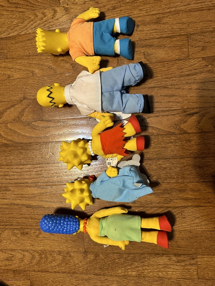 Vintage The Simpsons Family Dolls Toys 1990 Set of 5 Burger